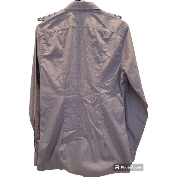 Burberry London Dress Shirt Mens L 15.5 39 Purple Check Long Sleeve Collared - Picture 3 of 8